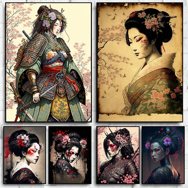 Geisha Japanese Wall Art (Various Designs)