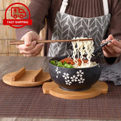 Takayama Ceramic Noodle Bowl Set with Lid, Spoon & Chopsticks