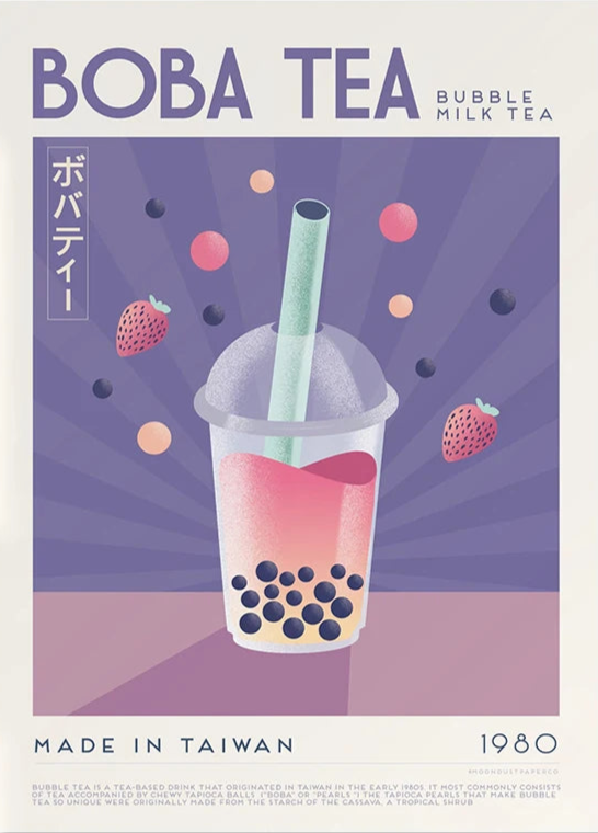 Japanese Food Wall Art Prints - Boba Tea