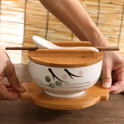 Takayama Ceramic Noodle Bowl Set with Lid, Spoon & Chopsticks